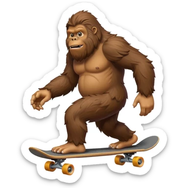 Bigfoot on a skateboard  sticker
