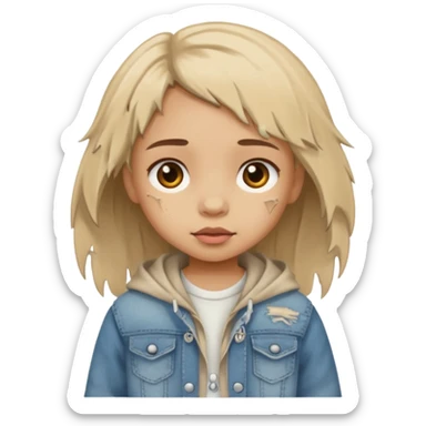 begger little girl sticker