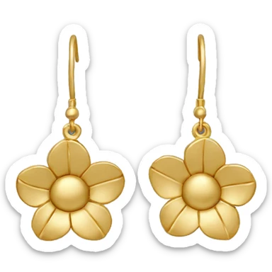 Small gold flower earrings  sticker
