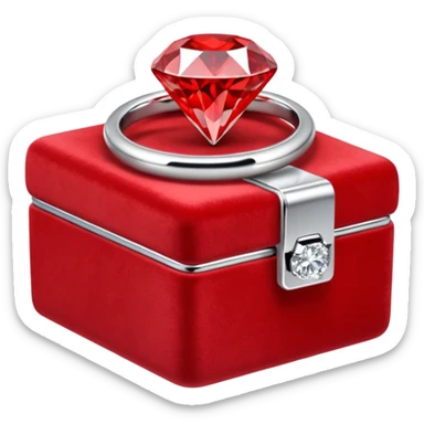 diamond ring in a red box sticker