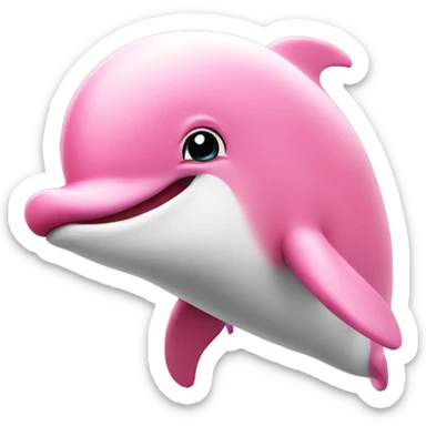 Happy pink dolphin sticker