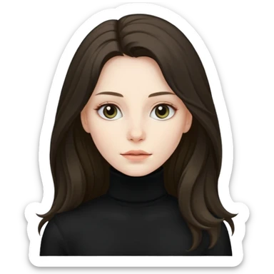 long haired woman in turtle neck sticker