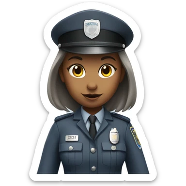 grey girl rabbit police sergeant sticker