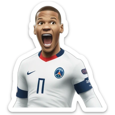 Kylian Mbappé celebrating goal sticker