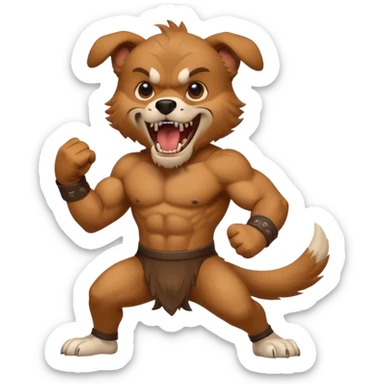 dog fighting sticker