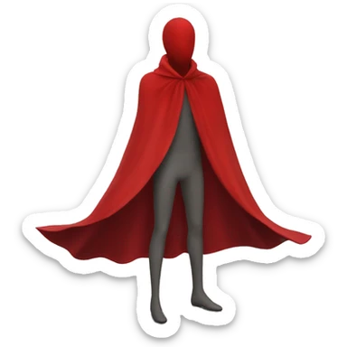 faceless mannequin flapping red cape sticker