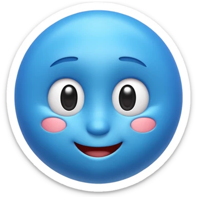 “A high-quality 3D emoji, smooth glossy texture, vibrant blue color, soft studio lighting, realistic reflections, rounded shape, cute expressive face, ultra-detailed, Pixar-style 3D render, isolated on white background, 4K resolution” sticker