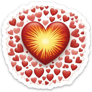 Big heart radiating smaller lighter  hearts sticker
