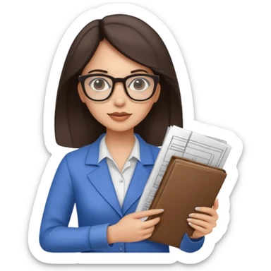 architect woman light skinned dark brown hair sticker