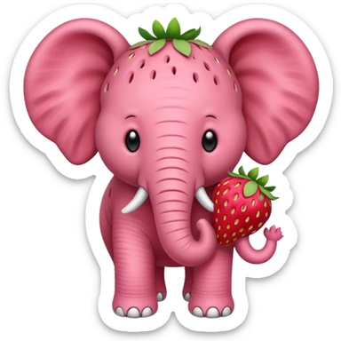 Elefante de fresa sticker