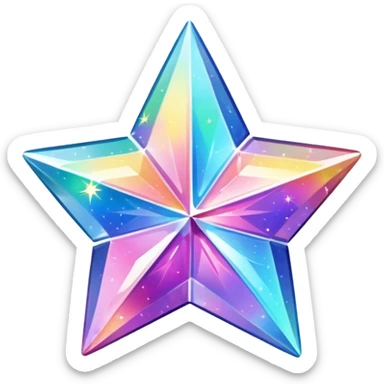 hd detailed glittering holographic star shaped crystal sticker