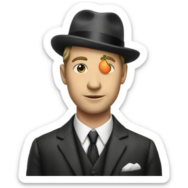 a white man in 1920s with a melon hat in a suit sticker