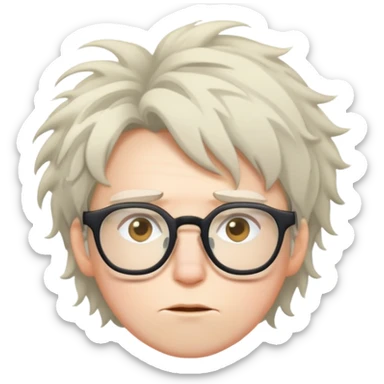 Lazy person with glasses sticker