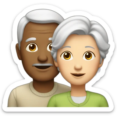 older couple sticker