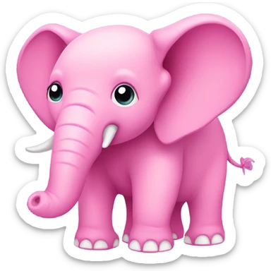 Pink elephant sticker
