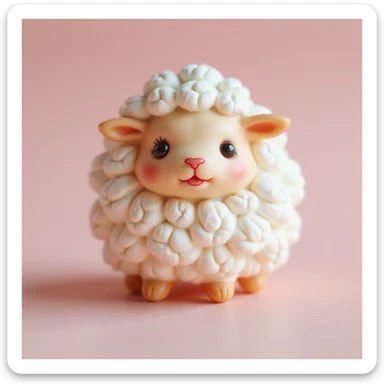 realistic candy shaped like a cute sheep, photorealistic style sticker