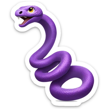 A purple snake dancing enthusiastically, energetic and lively. sticker