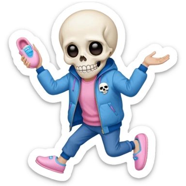 Sans the skeleton from undertale with a glowing blue left eye with his tongue out sticker