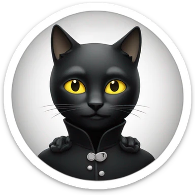 Chat noir avec un peu de blanc sous le cou sticker