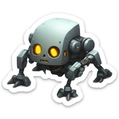 Vault bot as a ghoul crawling on the ground sticker