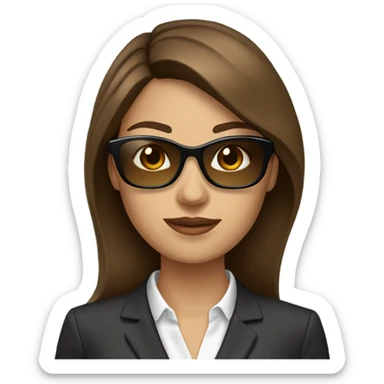 business woman with brown hair sunglasses  sticker