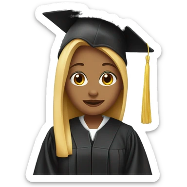 Girl graduation gown sticker
