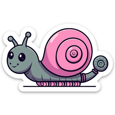 pink robot snail sticker