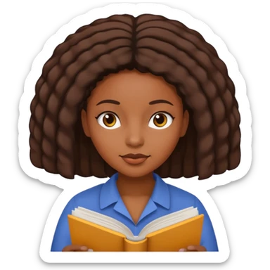 Black Woman Reading textbook sticker