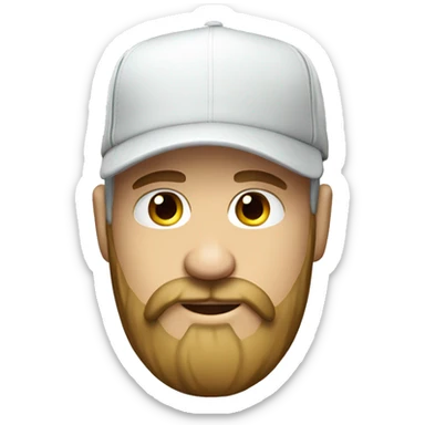 Bearded White male wearing a trucker hat. Realisic sticker