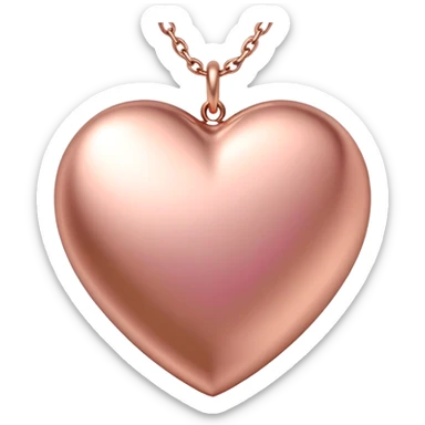 Simple elegant rose gold heart, metallic pink-gold finish sticker
