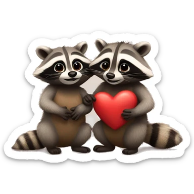 Raccoons in love sticker