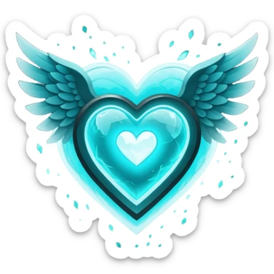 Minecraft Sculk Soul inside a winged dark cyan heart sticker