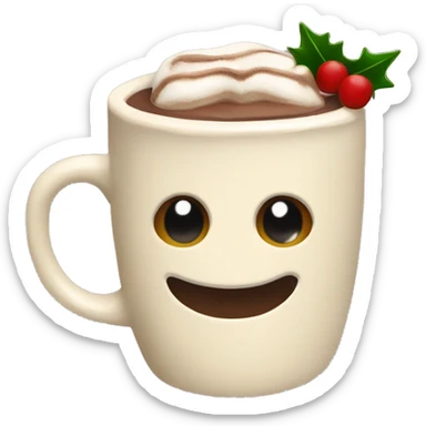 Christmas hot chocolate beige  sticker
