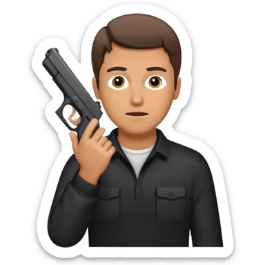 Un moreno con una gloc en mano tapándose la cara sticker