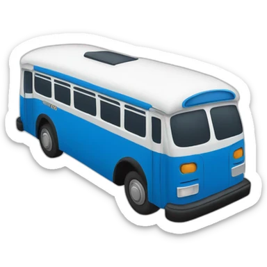 blue and white bus written reunidas sticker