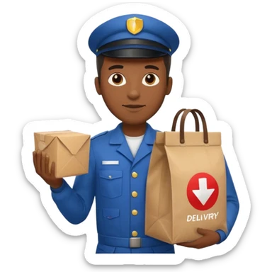 Food Delivery Courier black man sticker
