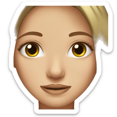 beautiful girl green eyes straight light brown hair sticker