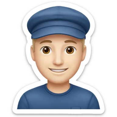 A man who look like hitler wearing cap without mustache  sticker