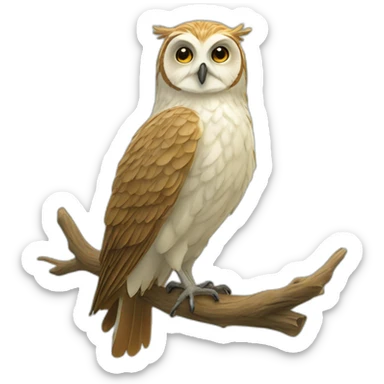 chouette sur un oiseaux sticker