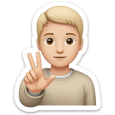 straight face with hand sticker