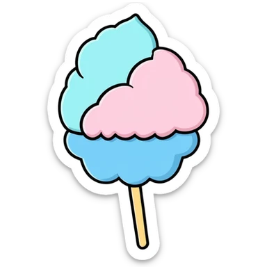 cotton candy pastel pink fluffy smooth not stringy not messy sticker