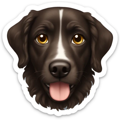 Dark brown wavy short haired dog sticker