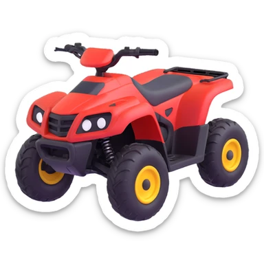 a quad bike, 3D emoji style sticker