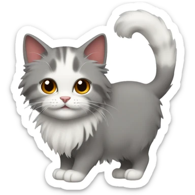 2 cats, first red girl, the second forest cat with long hair and gray Color  sticker