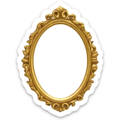 Vintage golden frame mirror sticker