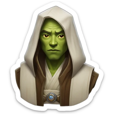 hyperrealist jedi in world of warcraft sticker