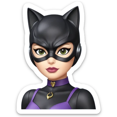 Isolated, ultra detailed illustration of the most incredibly pretty and sensual appearance  DC Hero Catwoman
figurine imaginable, toy style. sticker