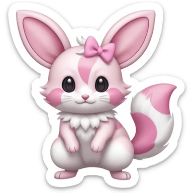 Delcatty-Minccino-Cinccino-Skitty-fusion, full body sticker