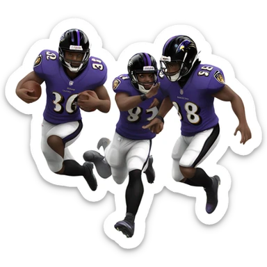 Ravens scoring a touchdown sticker