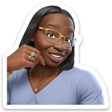 smiling boy with jewelry sticker